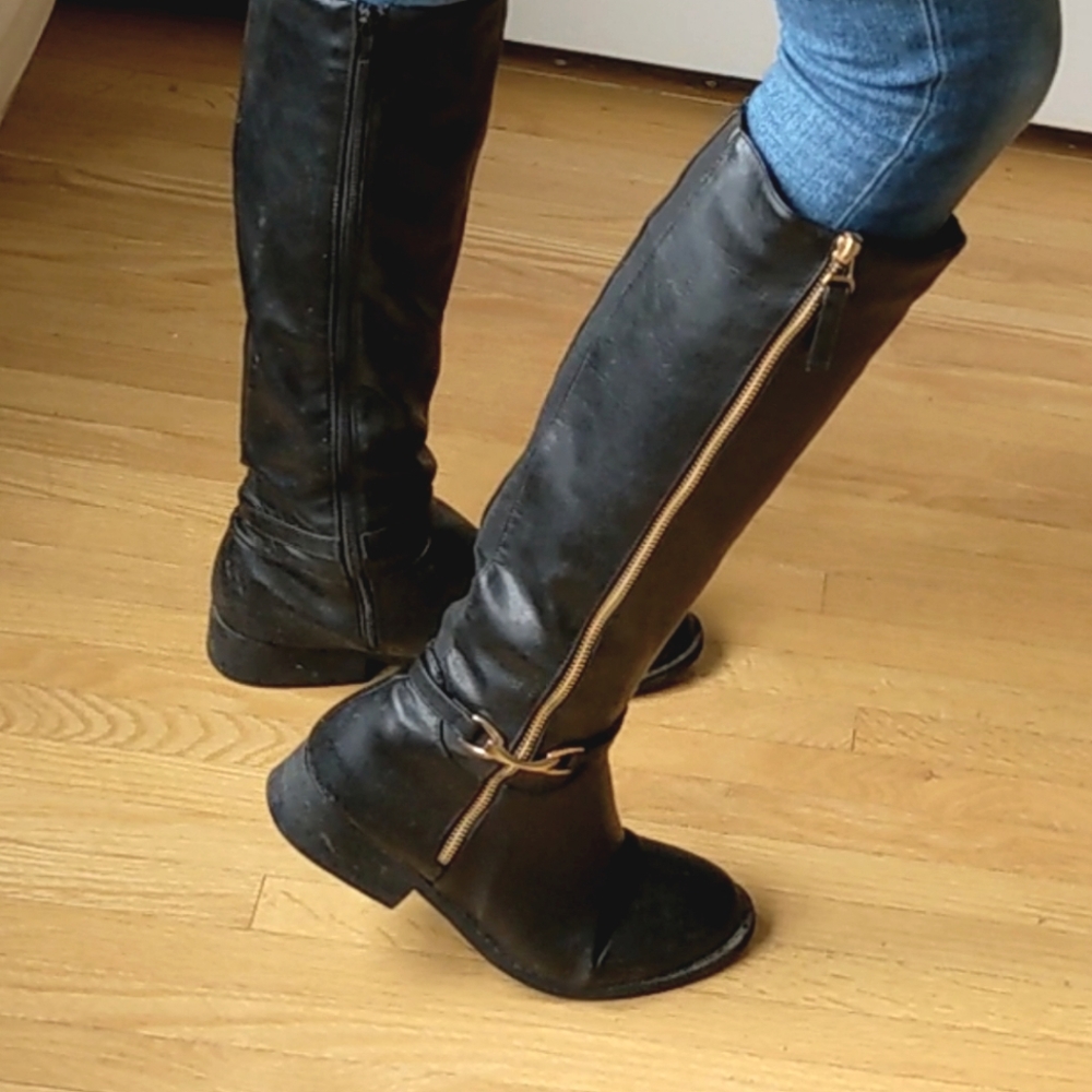 black knee high boots
